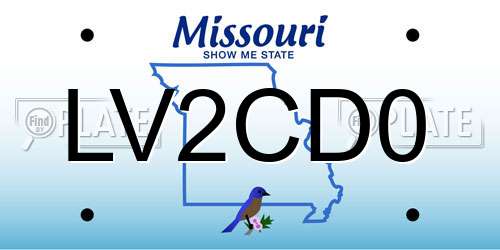 LV2CD0 Missouri License Plate