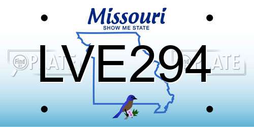 LVE294 Missouri License Plate