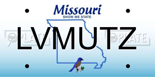 LVMUTZ Missouri License Plate