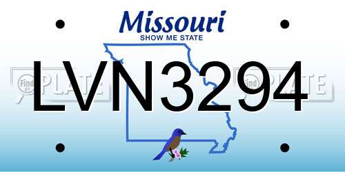 LVN3294 Missouri License Plate