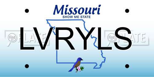 LVRYLS Missouri License Plate