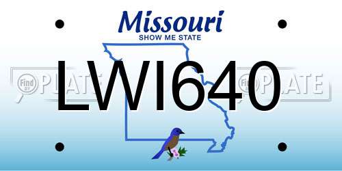 LWI640 Missouri License Plate