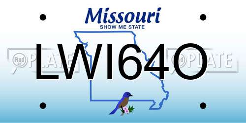 LWI64O Missouri License Plate