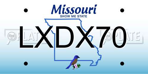 LXDX70 Missouri License Plate