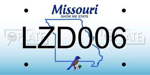 LZD006 Missouri License Plate