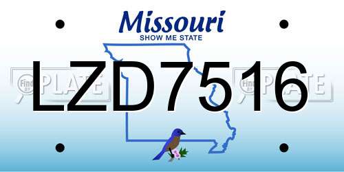 LZD7516 Missouri License Plate