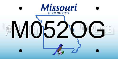 M052OG Missouri License Plate