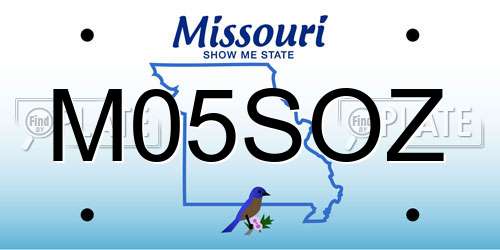 M05SOZ Missouri License Plate