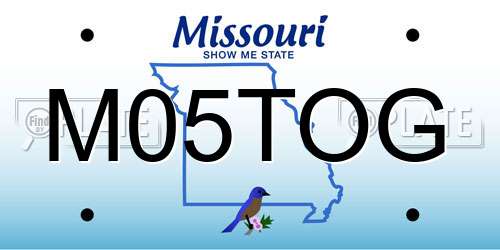 M05TOG Missouri License Plate