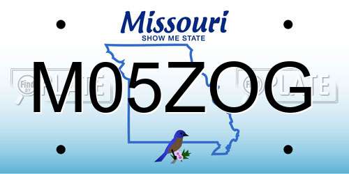 M05ZOG Missouri License Plate