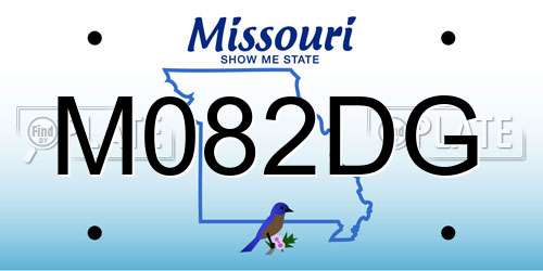 M082DG Missouri License Plate