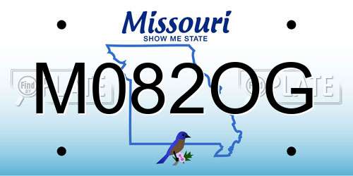 M082OG Missouri License Plate