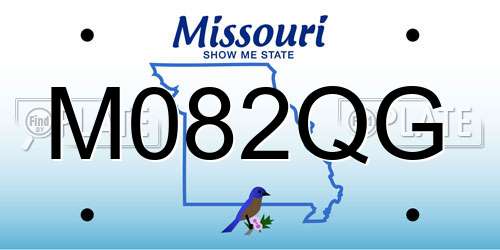 M082QG Missouri License Plate