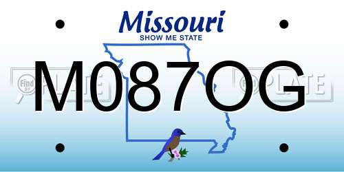 M087OG Missouri License Plate