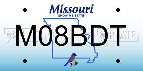 M08BDT Missouri License Plate