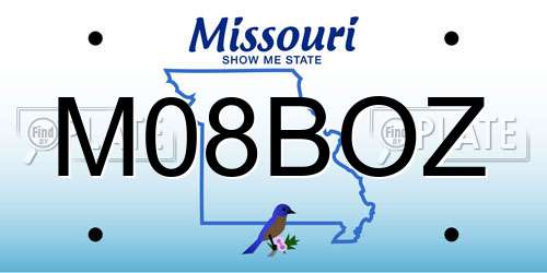 M08BOZ Missouri License Plate