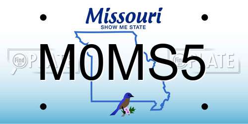 M0MS5 Missouri License Plate
