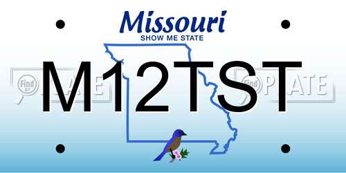 M12TST Missouri License Plate
