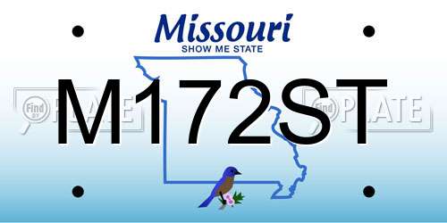 M172ST Missouri License Plate