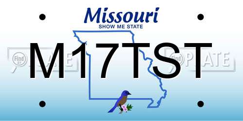 M17TST Missouri License Plate