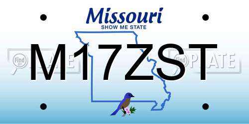 M17ZST Missouri License Plate