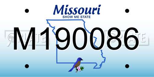 M190086 Missouri License Plate