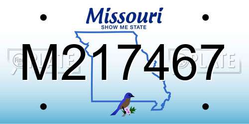 M217467 Missouri License Plate