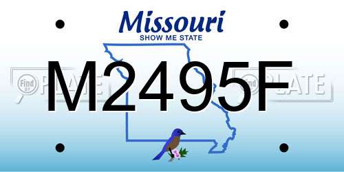 M2495F Missouri License Plate