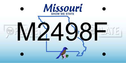 M2498F Missouri License Plate