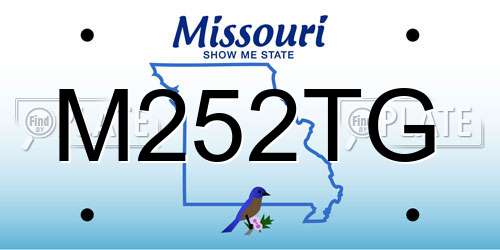 M252TG Missouri License Plate