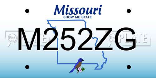 M252ZG Missouri License Plate