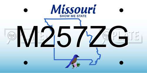 M257ZG Missouri License Plate