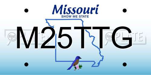 M25TTG Missouri License Plate