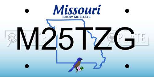 M25TZG Missouri License Plate