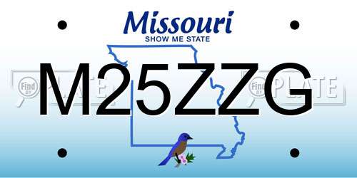 M25ZZG Missouri License Plate