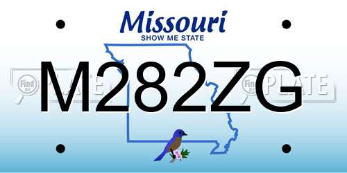 M282ZG Missouri License Plate
