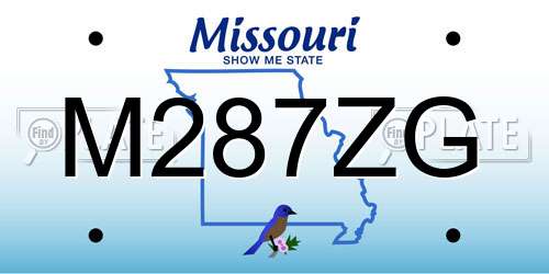 M287ZG Missouri License Plate