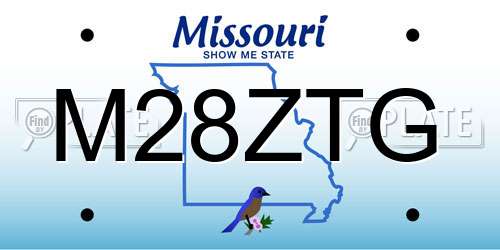 M28ZTG Missouri License Plate