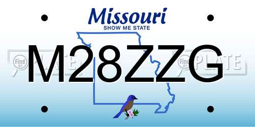 M28ZZG Missouri License Plate