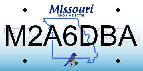 M2A6DBA Missouri License Plate