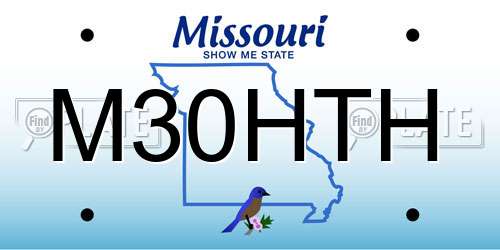 M30HTH Missouri License Plate