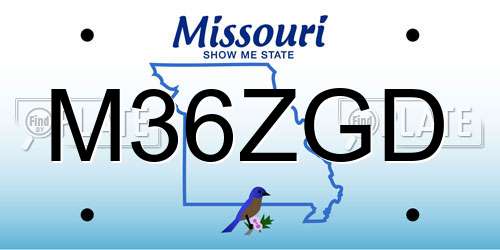 M36ZGD Missouri License Plate