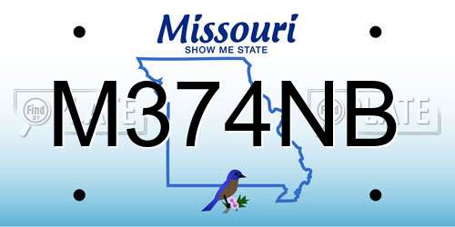 M374NB Missouri License Plate