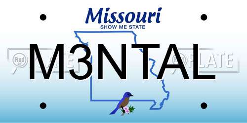 M3NTAL Missouri License Plate