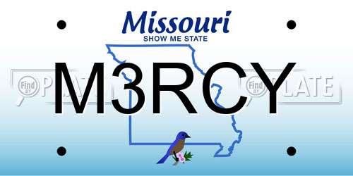 M3RCY Missouri License Plate