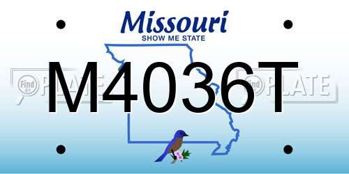 M4036T Missouri License Plate