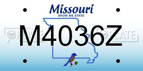 M4036Z Missouri License Plate