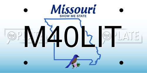 M40LIT Missouri License Plate