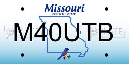M40UTB Missouri License Plate