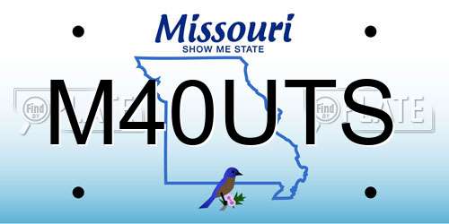 M40UTS Missouri License Plate